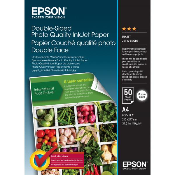 Epson Double-Sided Photo Quality Inkjet Paper - A4 - 50 Sheets (DOUBLE SIDED PAPER A4 50 SHEETS)Epson8715946645575C13S400059
