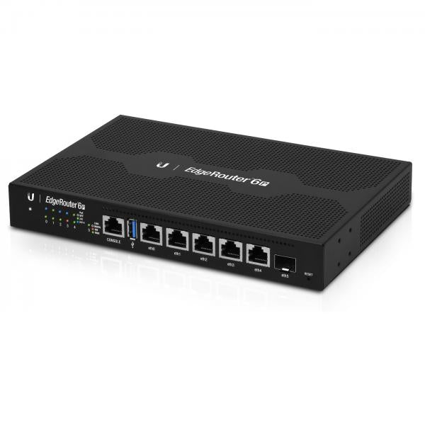 Ubiquiti EdgeRouter 6P router cablato Gigabit Ethernet Nero (6-Port EdgeRouter with PoE - EdgeRouter 6P, Ethernet WAN, - Gigabit Ethernet, Black - Warranty: 24M)UbiquitiER-6P