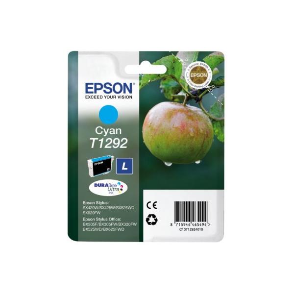 Epson Apple Cartuccia di inchiostro Cyan T1292 DURABrite Ultra Ink (OEM Epson T1292 High Capacity Cyan Ink Cartridge C13T12924010 445 Pages)EpsonC13T12924010