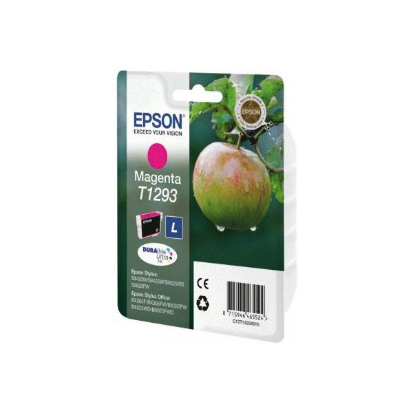 Epson Apple Cartuccia di inchiostro Magenta T1293 DURABrite Ultra Ink (OEM Epson T1293 High Capacity Magenta Ink Cartridge C13T12934010 330 Pages)EpsonC13T12934010
