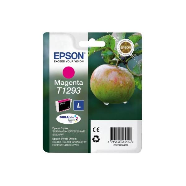 Epson Apple Cartuccia di inchiostro Magenta T1293 DURABrite Ultra Ink (OEM Epson T1293 High Capacity Magenta Ink Cartridge C13T12934010 330 Pages)EpsonC13T12934010