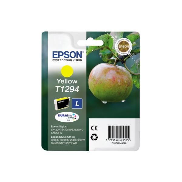 Epson Apple Cartuccia di inchiostro Yellow T1294 DURABrite Ultra Ink (OEM Epson T1294 High Capacity Yellow Ink Cartridge 515 pages 7ml C13T12944010 C13T12944012)EpsonC13T12944010