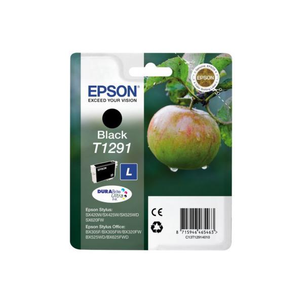Epson Apple Cartuccia di inchiostro Black T1291 DURABrite Ultra Ink (OEM Epson T1291 High Capacity Black Ink Cartridge 380 Pages 11.2ml C13T12914010 C13T12914012)EpsonC13T12914010