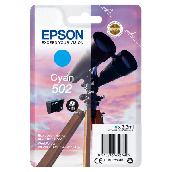 Epson Singlepack Cyan 502 Ink (EPSON 502 CYAN INK BINOCULARS)EpsonC13T02V24010