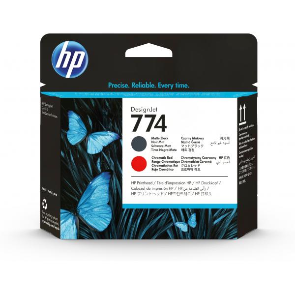 HP Testina di stampa nero opaco/rosso cromatico 774 DesignJet (HP 774 MATTE BLACK/CHROMATIC RED PRI)Hp0192018596917P2V97A
