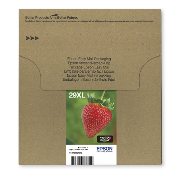 Epson Strawberry Multipack Fragole 4 colori Inchiostri Claria Home 29XL in confezione EasyMail Packaging (EPSON 29XL EASYMAIL 4 COLOUR 29XL)Epson8715946656700C13T29964511