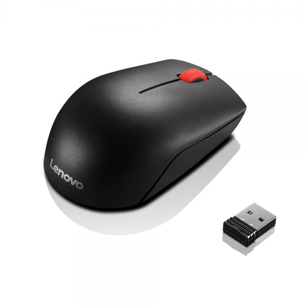 Lenovo 4Y50R20864 mouse Ufficio Ambidestro RF Wireless Ottico (Lenovo Essential Compact - Mouse - per destrorsi e per sinistrorsi - 3 pulsanti - senza fili - 2.4 GHz - ricevitore wireless USB - nero - OEM - per ThinkPad T16 Gen 4 21QN)Lenovo4Y50R20864