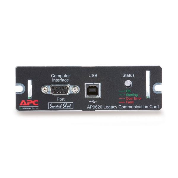 APC AP9620 scheda di interfaccia e adattatore (APC Legacy Communications SmartSlot Card - Scheda controllo remoto - SmartSlot - USB, seriale - nero - per Smart-UPS 1000, 750, Smart-UPS RT 10000VA, 3000, 5000, Smart-UPS X 1000, 1500)ApcAP9620