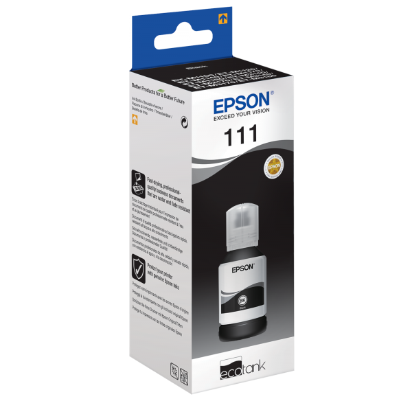 Epson 111 EcoTank Pigment black ink bottle (Epson - XL - sort - original - bl?kref)EpsonC13T03M140