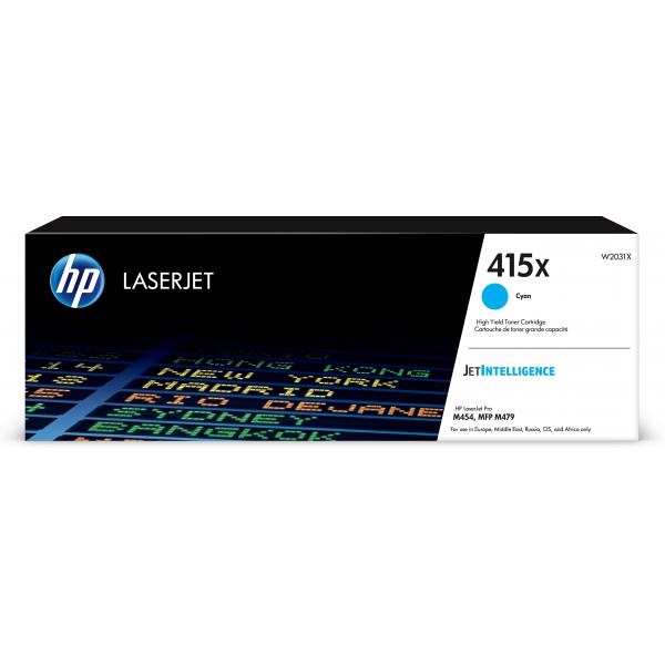 HP Cartuccia toner ciano originale LaserJet 415X ad alta capacità (Toner HP 415X / W2031X Cyan)HpW2031X