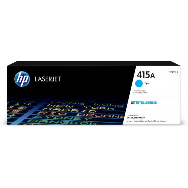 HP Cartuccia toner ciano originale LaserJet 415A (HP Toner 415A W2031A Cyan bis zu 2.100 Seiten / ISO/IEC 19798)Hp0192018046351W2031A