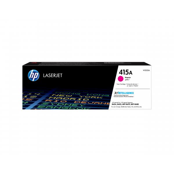 HP Cartuccia toner magenta originale LaserJet 415A (Toner HP 415A / W2033A Magenta)Hp0192018046375W2033A