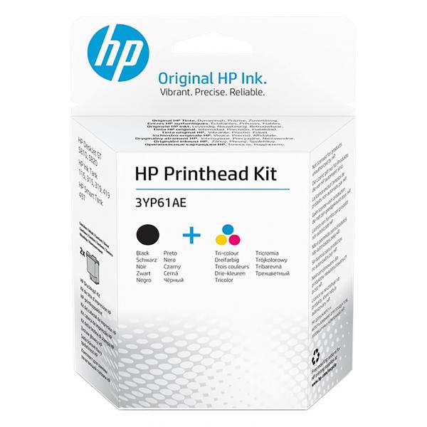 HP Kit testine di stampa originali GT 3YP61AE, nero/tricromia (HP - 2 pakker - farve [cyan, magenta,)Hp01934245551163YP61AE