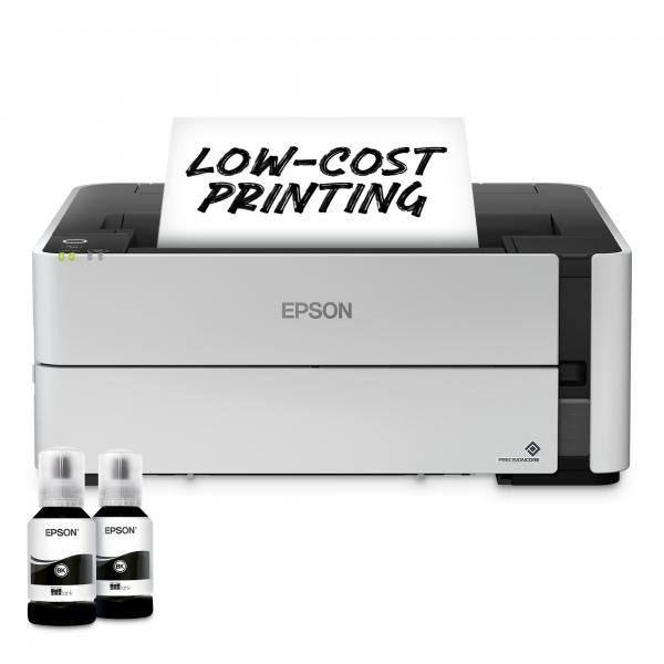 Epson EcoTank ET-M1180 stampante a getto d'inchiostro 1200 x 2400 DPI A4 Wi-Fi (Epson EcoTank ET-M1180 ET M1180 ETM1180 1180 - Printer - B/W - Duplex - ink-jet - refillable - A4/Legal - 1200 x 2400 dpi - up to 20 ppm - capacity: 250 sheets - USB 2.0,...