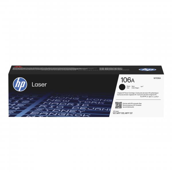 HP Cartuccia toner nero originale LaserJet 106A (OEM HP 106A Black Toner Cartridge W1106A)Hp0193424172702W1106A