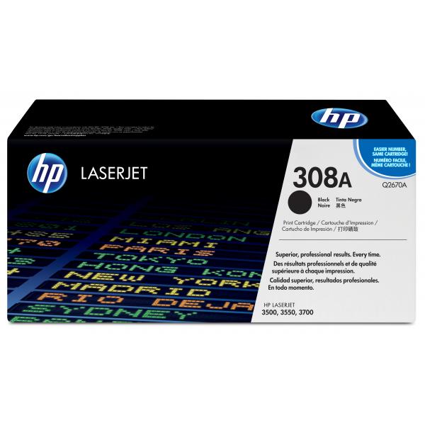 HP 308A Black Original LaserJet Toner Cartridge cartuccia toner 1 pz Originale Nero (HP 308A - sort - original - LaserJet -)HpQ2670A