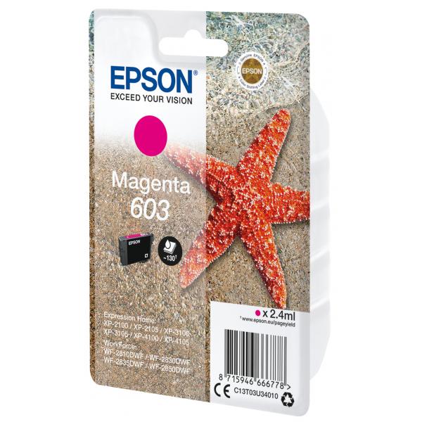 Epson Singlepack Magenta 603 Ink (OEM Epson 603 Magenta Original Ink Cartridge C13T03U34010)Epson8715946666778C13T03U34010