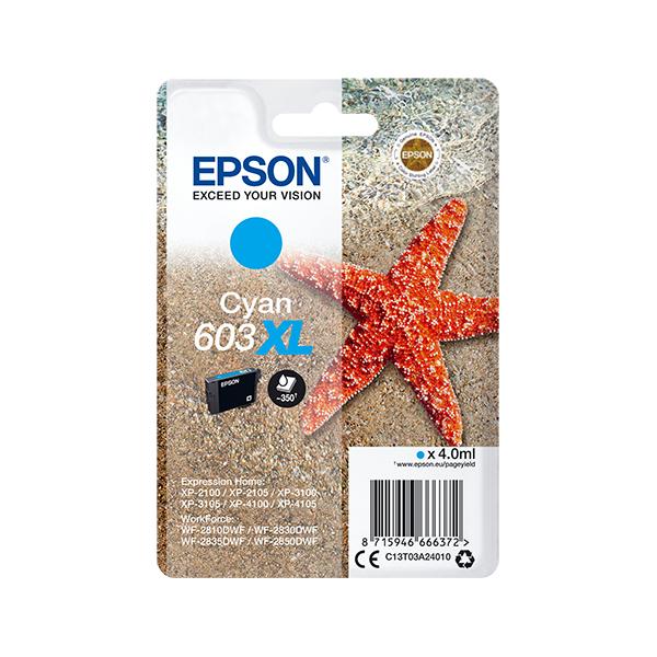 Epson Singlepack Cyan 603XL Ink (OEM Epson 603XL High Capacity Cyan Ink Cartridge T03A24010)Epson8715946666372C13T03A24010