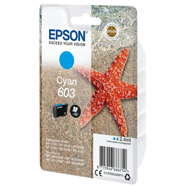 Epson Singlepack Cyan 603 Ink (EPSON STARFISH 603 CYAN SINGLEPACK INK)Epson8715946666754C13T03U24010