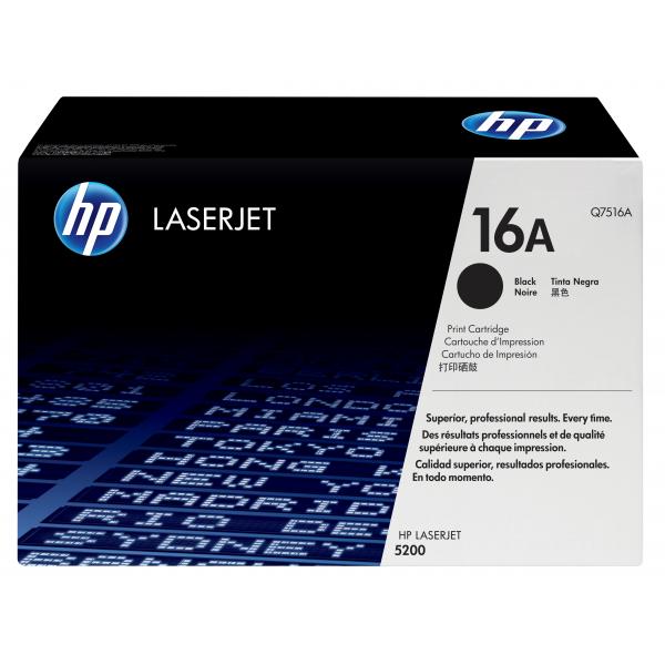 HP Cartuccia Toner originale nero LaserJet 16A (HP LJ 5200 BLACK TONER 12K)HpQ7516A