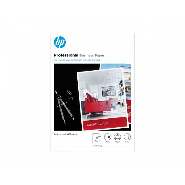 HP Carta patinata professionale originale , certificata FSC: confezione da 150 fogli, A4/210 x 297 mm, 200 g/m (HP PROF GLS LJ A4 200G 150SH FSC PAP)Hp01939055049167MV83A