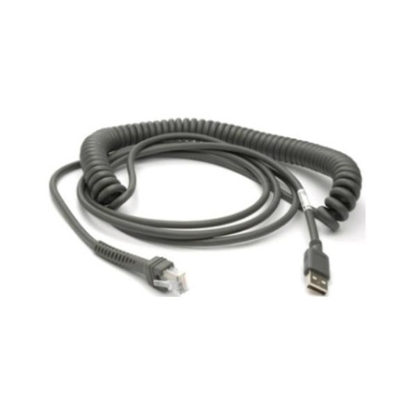 Zebra CBA-U29-C15ZBR cavo USB USB 2.0 4,57 m USB A Nero (CABLE SHIELDED USB: SERIES A - CONNECTOR 15FT/4.6M COILED)ZebraCBA-U29-C15ZBR