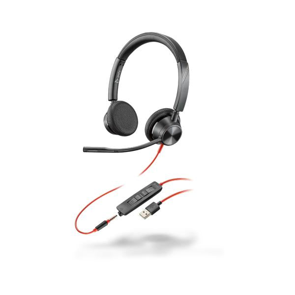POLY 3325 Auricolare Cablato A Padiglione Musica e Chiamate USB tipo A Nero (Plantronics Blackwire 3325 - eadset, Head-band, Calls & - Music, Black, Binaural, PTT, Play/Pause, Track , Track , Volume +, - Warranty: 12M)Hp Poly0017229167742213938-01