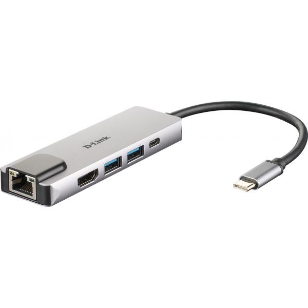 D-Link DUB-M520 replicatore di porte e docking station per laptop Cablato Thunderbolt 3 Alluminio (5-IN-1 USB-C HUB WITH HDMI - ETHERNET AND POWER DELIVERY)D-link0790069447884DUB-M520