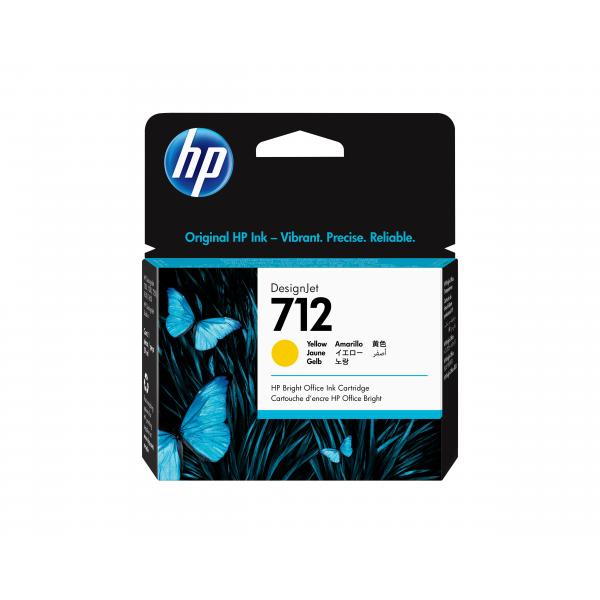 HP Cartuccia di inchiostro giallo originale DesignJet 712 da 29 ml (HP 712 - 29 ml - giallo - originale - DesignJet - cartuccia d'inchiostro - per DesignJet Studio, T210, T230, T250, T630, T650)Hp3ED69A