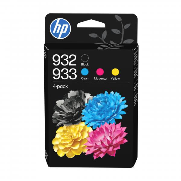 HP Confezione da 4 inchiostri originali 932/933 nero, ciano, magenta, giallo (HP 932 BLACK / 933 CMY ORIGINAL - INK CARTRIDGE 4-PACK)Hp6ZC71AE