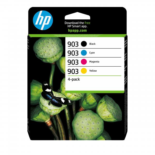 HP Confezione da 4 cartucce di inchiostro nero, ciano, magenta, giallo originali 903 (OEM HP 6ZC73AE#301/903 Ink Cartridge Multi Pack Bk C M Y)Hp6ZC73AE