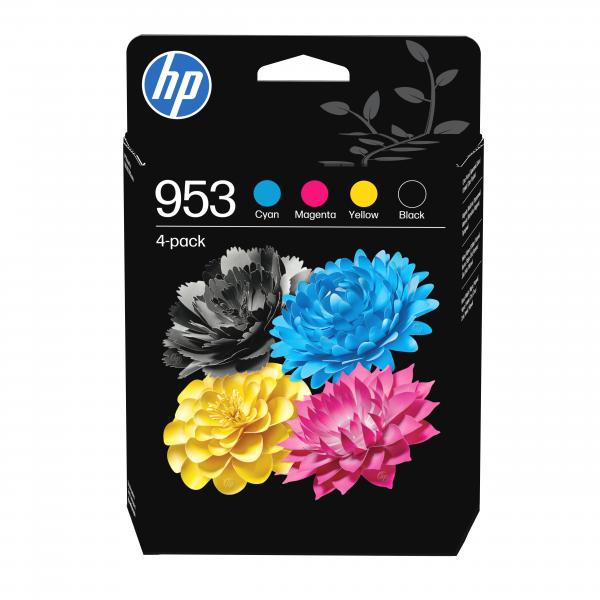 HP Confezione da 4 cartucce di inchiostro nero, ciano, magenta, giallo originali 953 (OEM HP 953 4 Colour CMYK Original Ink Cartridge Multipack 6ZC69AE)Hp6ZC69AE