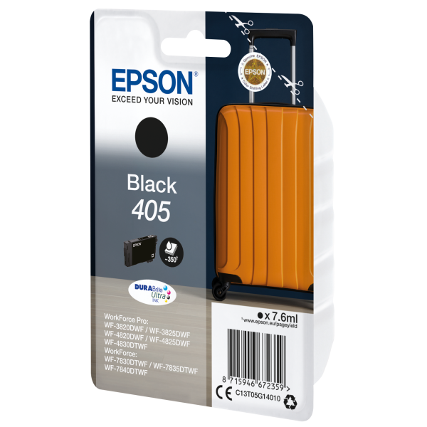 Epson 405 valigia cartuccia inchiostro originale nero 1pz (EPSON 405 DURABRITE BLACK INK INKJET SUITCASE)EpsonC13T05G14010