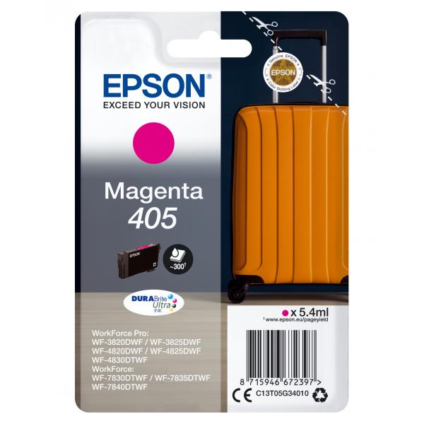 Epson Singlepack Magenta 405 DURABrite Ultra Ink (EPSON 405 DURABRITE MAGENTA INKJET SUITCASE)EpsonC13T05G34010