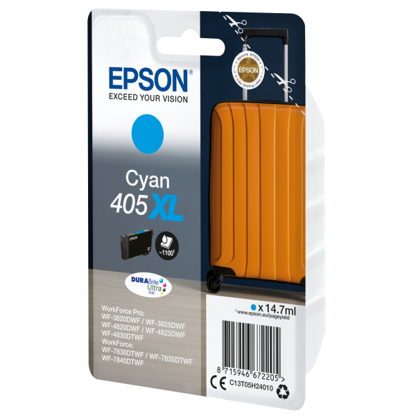 Epson Singlepack Cyan 405XL DURABrite Ultra Ink (Epson 405XL - XL - cyan - original - b)EpsonC13T05H24020