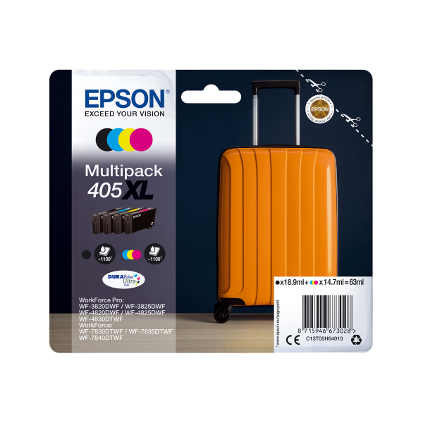 Epson Multipack 4-colours 405XL DURABrite Ultra Ink (Epson 405XL Multipack - 4 pakker - XL)Epson8715946673035C13T05H64020