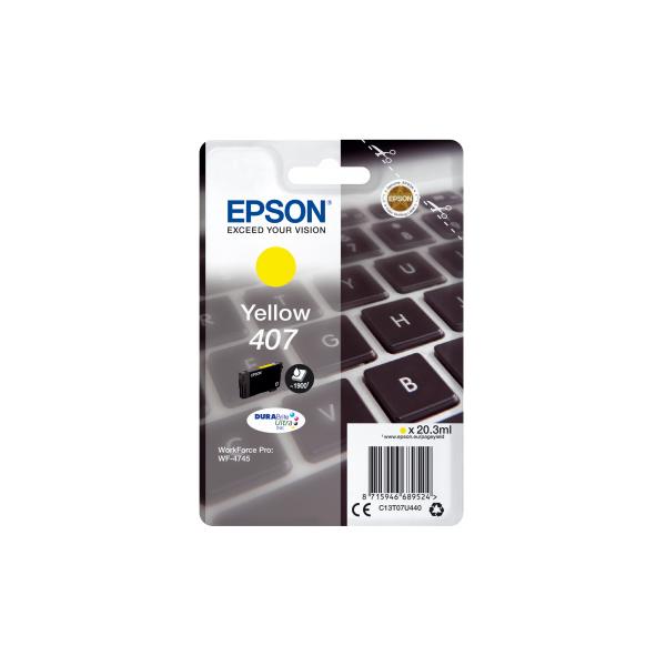Epson Inchiostro giallo singolo DURABrite Ultra Tastiera 407L (OEM Epson 407 Yellow Ink Cartridge C13T07U440)Epson8715946689524C13T07U440