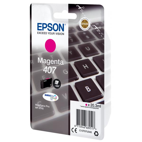 Epson Inchiostro magenta singolo DURABrite Ultra Tastiera 407L (OEM Epson 407 Magenta Ink Cartridge C13T07U340)Epson8715946689517C13T07U340