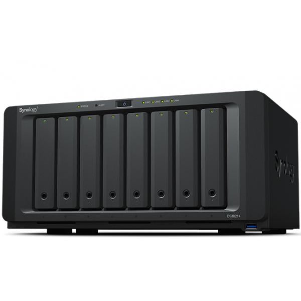 Synology DiskStation DS1821+ server NAS e di archiviazione Tower Ryzen Embedded V1500B 4 GB DDR4 0 TB DiskStation Manager Nero (SYNOLOGY DISK STATION DS1821+,8 BAY)SynologyDS1821+