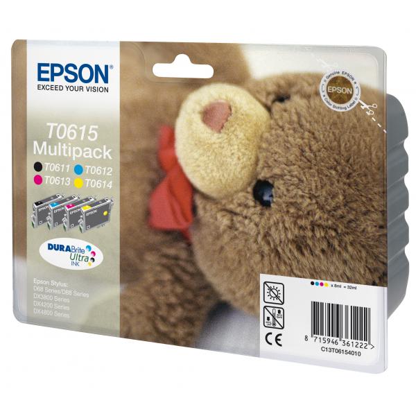 Epson Teddybear Multipack 4 colori (EPSON T0611 2 3 4 QUAD PACK)EpsonC13T06154010
