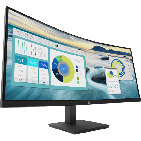 HP P34hc G4 WQHD USB-C Curved Monitor (HP P34hc G4 - P-Series - monitor a LED - curvato - 34 - 3440 x 1440 WQHD @ 60 Hz - VA - 250 cd/m? - 3500:1 - 5 ms - HDMI, DisplayPort, USB-C - altoparlanti - nero)Hp21Y56AA#ABB