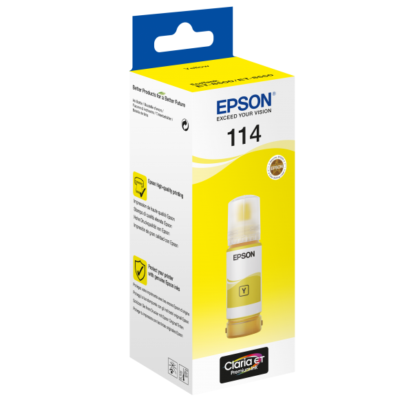 Epson 114 EcoTank Yellow ink bottle (Epson 114 - 70 ml - giallo - originale - ricarica inchiostro - per EcoTank ET-8500, ET-8550)EpsonC13T07B440