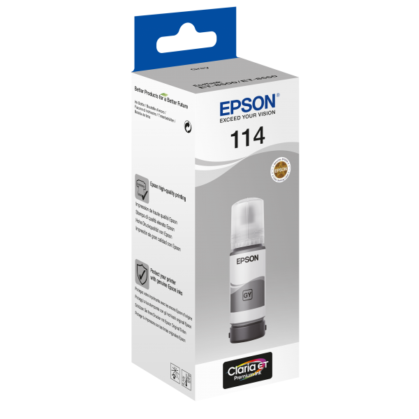 Epson 114 EcoTank Grey ink bottle (Epson EcoTank 114 - gr? - original - b)EpsonC13T07B540