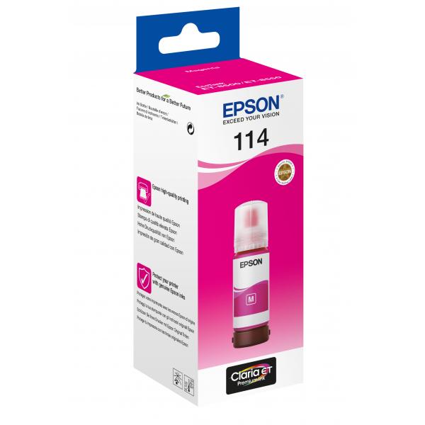 Epson 114 EcoTank Magenta ink bottle (114 ECOTANK MAGENTA INK BOTTLE - )EpsonC13T07B340
