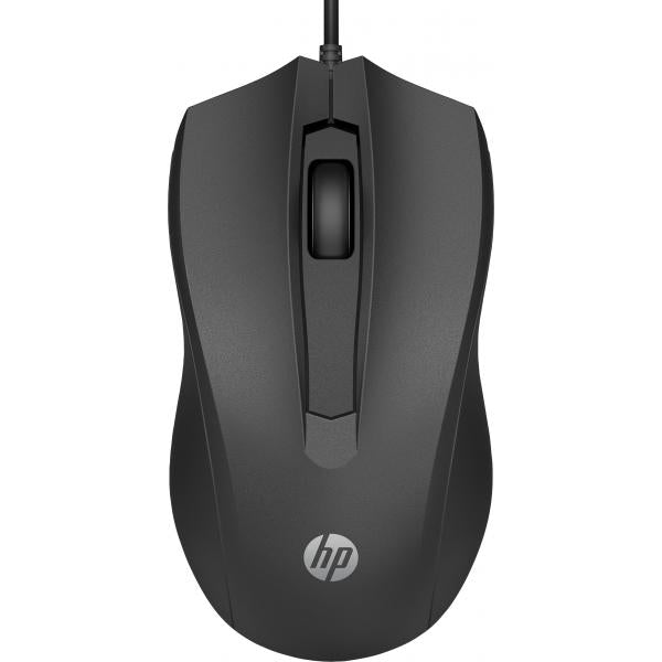 HP Mouse cablato 100 Wired (Wired Mouse 100 EURO - Wired Mouse 100, - Ambidextrous, Optical, USB Type-A, 1600 DPI, Black - Warranty: 3M)Hp6VY96AA#ABB
