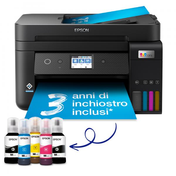 Epson EcoTank ET-4800 stampante multifunzione inkjet 4-in-1 A4, serbatoi ricaricabili alta capacità, 4 flaconi inclusi pari a 7500pag B/N 4500pag colore, Wi-FI Direct, USB (Epson EcoTank ET-4800 - multifunktions)Epson8715946684017C11CJ65402