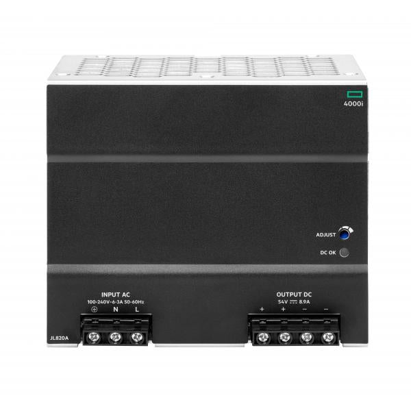 HPE Aruba Networking 4000i POE 54VDC 480W 100-240VAC DIN Power Supply (HPE Aruba - Power supply - AC 100-240 V - 480 Watt - for HPE Aruba 4100i)HpeJL820A