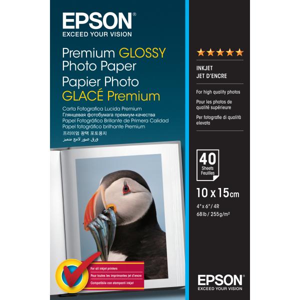 Epson Premium Glossy Photo Paper - 10x15cm - 40 Fogli (PREM GLOSS P/PAPER 10X15 40 SHEETS)EpsonC13S042153