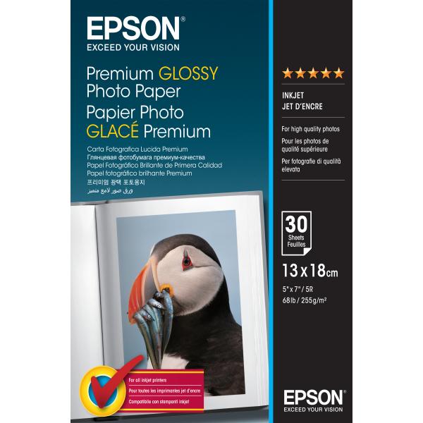 Epson Premium Glossy Photo Paper - 13x18cm - 30 Fogli (PREM GLOSS P/PAPER 13X18 30 SHEETS)EpsonC13S042154