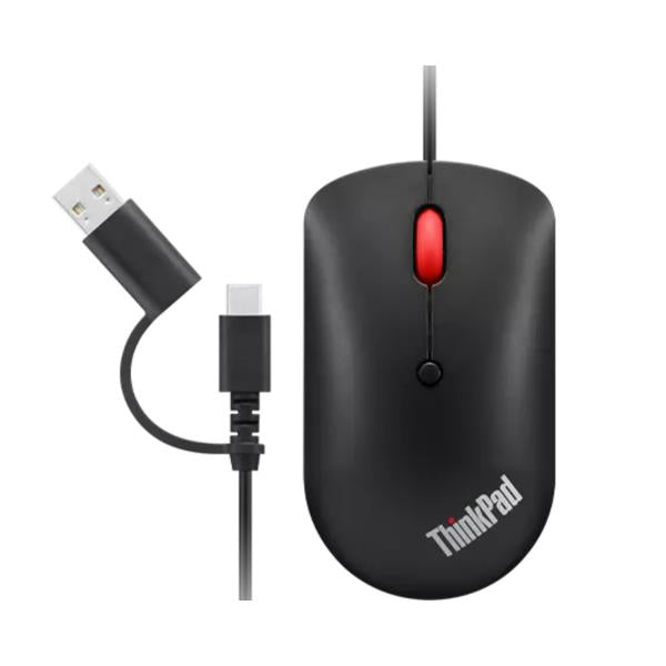 Lenovo 4Y51D20850 mouse Ufficio Ambidestro USB tipo-C Ottico 2400 DPI (ThinkPad USB-C Wired Compact Mouse)Lenovo4Y51D20850